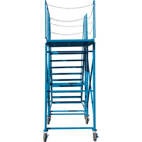 Snow Ladder, Steel, 10 Steps, 99" H, 85-1/2" D, 48" Step, Serrated EastCoast Offshore Supplies