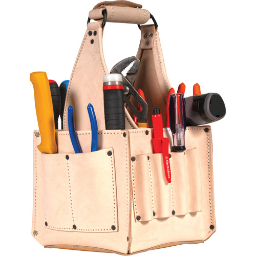 Porte-outils pour &eacute;lectricien et travaux d'entretien, Cuir, 17 pochettes, Beige EastCoast Offshore Supplies
