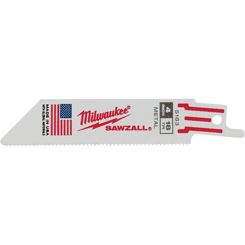 Lame de scie alternative Sawzall, Bim&eacute;tal, 18 Dents par pouce, 4" lo x 3/4" la EastCoast Offshore Supplies