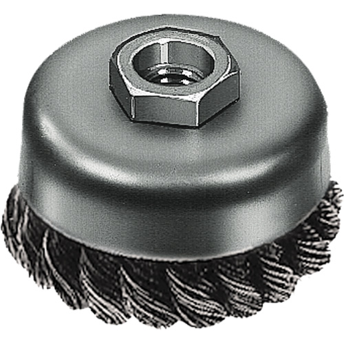 Brosse boisseau &agrave; fil nou&eacute;, 3" dia. x 5/8"-11 arbre EastCoast Offshore Supplies