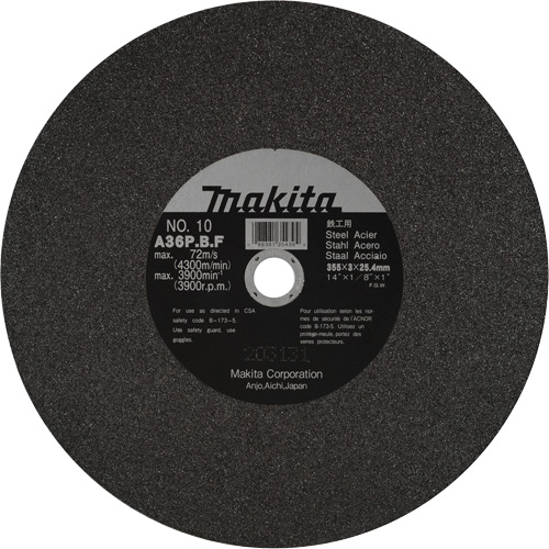 Metal Cutting Wheels, 14" x 1/8", 1" Arbor, Aluminum Oxide, 3900 RPM EastCoast Offshore Supplies