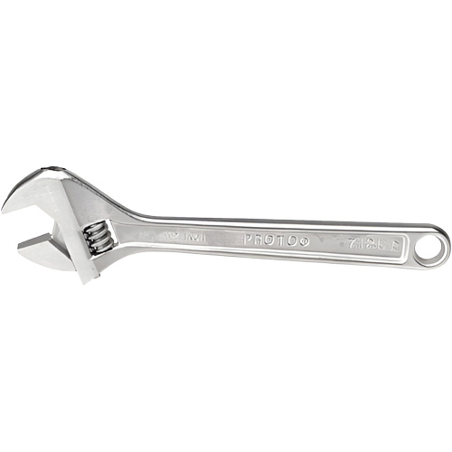 Adjustable Wrench, 12-1/8" L, 1-19/32" Max Width, Chrome EastCoast Offshore Supplies