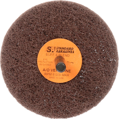 Standard Abrasives Buff & Blend Wheel, 3" Dia. x 1" W, 1/4" Arbor, Aluminum Oxide EastCoast Offshore Supplies