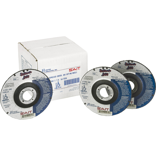 Cut-Off Wheel, 4-1/2" x 0.045", 7/8" Arbor, Type 27, Aluminum Oxide/Ceramic, 13500 RPM EastCoast Offshore Supplies