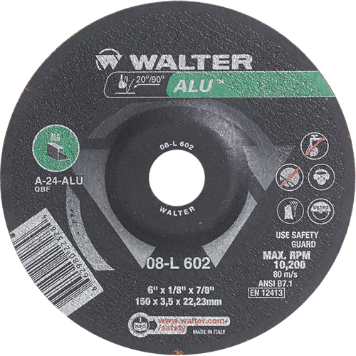 Depressed Centre Grinding Wheels - Aluminium Type 27, 6" x 1/8", 7/8" Arbor, Type 27 EastCoast Offshore Supplies