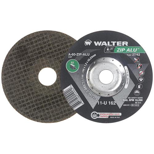 Meule &agrave; tronçonner Zip Alu, 6" x 3/64", Arbre de 7/8", Type 27, Oxyde d'aluminium, 10 200 Tr/min EastCoast Offshore Supplies
