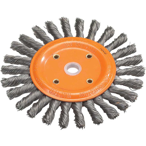 Knot-Twisted Wire Bench Wheel, 8" Dia., 0.0118" Fill, 5/8" Arbor, Steel EastCoast Offshore Supplies