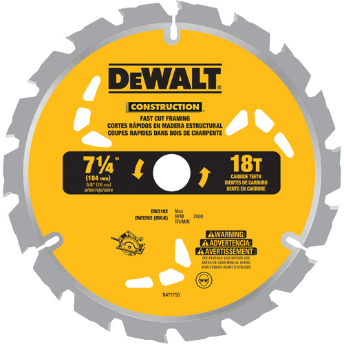 Fast Cut Framing Carbide-Tipped Saw Blade, 7-1/4", 18 Teeth, Wood Use EastCoast Offshore Supplies