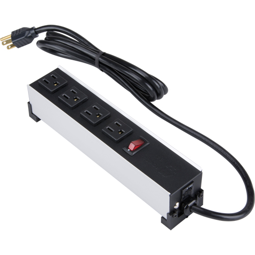 Indoor Brushed Aluminum Power Bar, 4 Outlet(s), 6' EastCoast Offshore Supplies