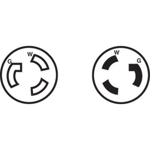 Prise mise &agrave; la terre verrouillable &agrave; deux bornes et trois fils, Nylon, 15 A, 250 V, L6-15P EastCoast Offshore Supplies