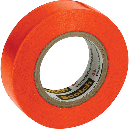 Rubans en vinyle pour codage en couleurs 35 Scotch, 12,7 mm (1/2") x 20,1 m (66'), Orange, 7 mils EastCoast Offshore Supplies