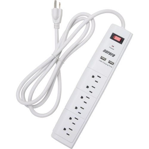 USB Charging Surge Protector, 6 Outlets, 1200 J, 1875 W, 6' Cord EastCoast Offshore Supplies