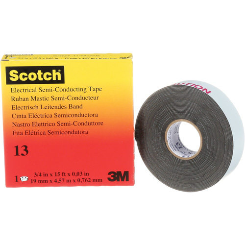Ruban isolant semi-conducteur Scotch, 19 mm (3/4") x 4,6 m (15'), Noir, 30 mils EastCoast Offshore Supplies
