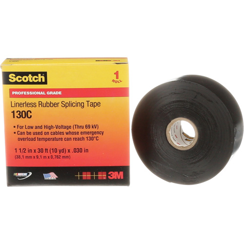 Scotch&reg; Linerless Rubber Splicing Tape, 38 mm (1-1/2") " W, 9 m (30') " L EastCoast Offshore Supplies