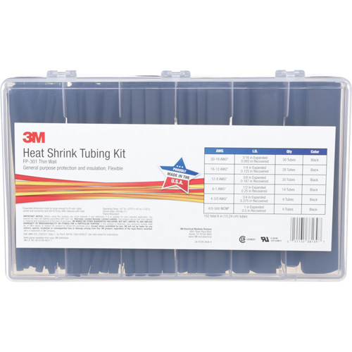 Tube thermor&eacute;tractable, Paroi mince, 6", 1" (2,54cm) - 0,1875" (0,48cm) EastCoast Offshore Supplies