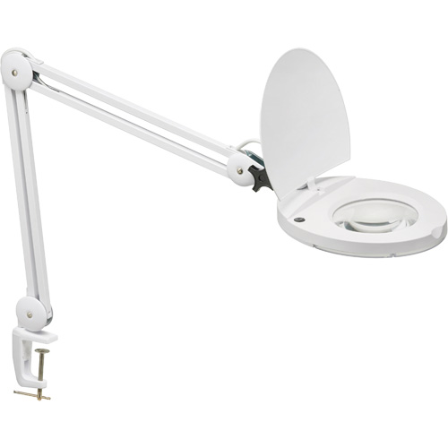 Lampe loupe ajustable, Dioptrie 5, Ampoule DEL, Bras de 47", Pinces serre-joints, Blanc EastCoast Offshore Supplies