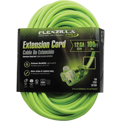 Cordon rallonge industriel Flexzilla Pro, Toutes saisons, SJTW, AWG 12/3, 15 A, 100' EastCoast Offshore Supplies