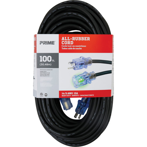 Cordon rallonge All-Rubber, Ext&eacute;rieur, SJOOW, AWG 14/3, 15 A, 100' EastCoast Offshore Supplies