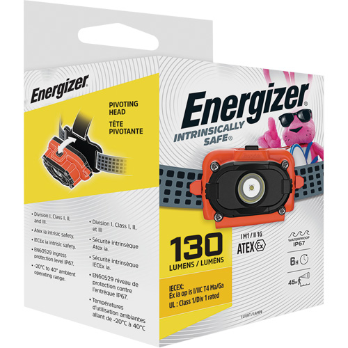 Intrinsically Safe&reg; Headlamp, LED, 130 Lumens, 6 Hrs. Run Time, AAA Batteries EastCoast Offshore Supplies