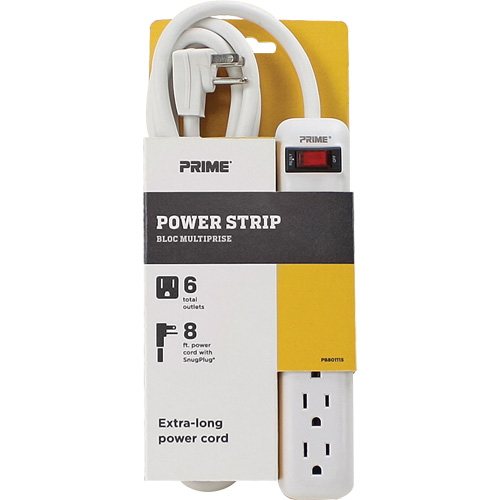 Power Strip, 6 Outlet(s), 8', 15 A, 1875 W, 125 V EastCoast Offshore Supplies