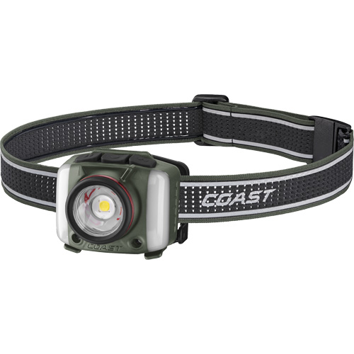 Lampe frontale FL97R &agrave; trois couleurs avec syst&egrave;me Twist Focus et commande vocale, DEL, 830 lumens, 2 hres de fonctionnement, piles Rechargeable EastCoast Offshore Supplies