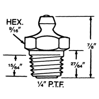 Raccord, Filetage de 1/4"-18 EastCoast Offshore Supplies