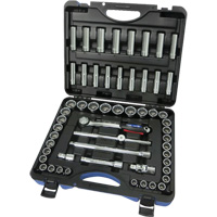 SAE/Metric 12-Point Socket Set, 55 Pcs, 1/2" Drive Size, Deep EastCoast Offshore Supplies