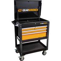 Chariot utilitaire, 4 tiroirs, 33" lo x 21" la x 42" h, Noir/Orange EastCoast Offshore Supplies