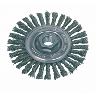 Brosse rotative &agrave; fils nou&eacute;s pour petites meuleuses haute vitesse, pour passe de fond, Dia. 4", Fils 0,02", Arbre 5/8"-11, Acier EastCoast Offshore Supplies