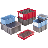 Divider Box&reg; Containers, Polyethylene, 10.8" W x 8.3" D x 2.5" H, Grey EastCoast Offshore Supplies