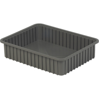 Divider Box&reg; Containers, Polyethylene, 22.4" W x 17.4" D x 5" H, Grey EastCoast Offshore Supplies