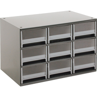 Casiers modulaires pour pi&egrave;ces, Acier, 9 tiroirs, 17" x 10-9/16" x 3-1/16", Gris EastCoast Offshore Supplies