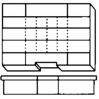 Boîte &agrave; compartiments, Plastique, 15-1/2" la x 11-3/4" p, 2-1/2" h, Gris EastCoast Offshore Supplies