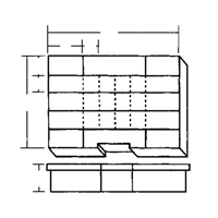 Boîte &agrave; compartiments, Plastique, 24 compartiments, 15-1/2" la x 11-3/4" p, 2-1/2" h, Gris EastCoast Offshore Supplies