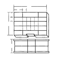 Boîte &agrave; compartiments, Plastique, 48 compartiments, 15-1/2" la x 11-3/4" p, 5" h, Gris EastCoast Offshore Supplies