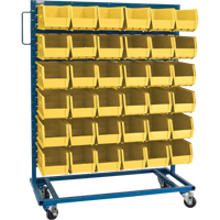 Single-Sided Mobile Bin Rack, Single-sided, 36 bins, 36" W x 16" D x 46-1/2" H EastCoast Offshore Supplies