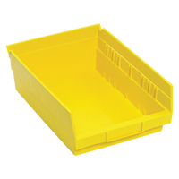Bacs de rangement pour tablettes, 8-3/8" la x 4" H x 11-5/8" p, Jaune, Capacit&eacute; 30 lb EastCoast Offshore Supplies