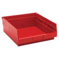 Shelf Bins, 11-1/8" W x 4" H x 11-5/8" D, Red, 30 lbs. Capacity EastCoast Offshore Supplies