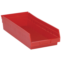 Shelf Bins, 8-3/8" W x 4" H x 17-7/8" D, Red, 40 lbs. Capacity EastCoast Offshore Supplies