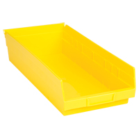 Shelf Bins, 8-3/8" W x 4" H x 17-7/8" D, Yellow, 40 lbs. Capacity EastCoast Offshore Supplies