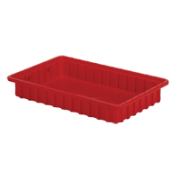 Divider Box&reg; Containers, Polyethylene, 16.5" W x 10.9" D x 2.5" H, Red EastCoast Offshore Supplies