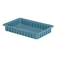 Divider Box&reg; Containers, Polyethylene, 16.5" W x 10.9" D x 2.5" H, Light Blue EastCoast Offshore Supplies