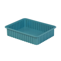 Divider Box&reg; Containers, Polyethylene, 22.4" W x 17.4" D x 5" H, Light Blue EastCoast Offshore Supplies