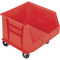 Mobile Bin, 14" H x 16-1/2" W x 18" D, 75 lbs. Capacity, Red EastCoast Offshore Supplies