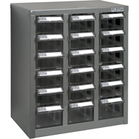 Casiers pour pi&egrave;ces KPC-600, Acier galvanis&eacute;, 18 tiroirs, 13-9/10" x 8-7/10" x 16-3/10", Gris EastCoast Offshore Supplies