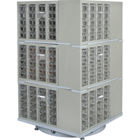 Heavy-Duty Industrial Carousel Drawer Cabinet, Steel, 240 Drawers, 27" W x 27" D x 48" H, Grey EastCoast Offshore Supplies