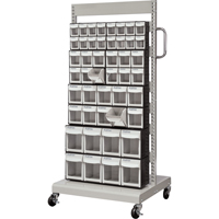 Mobile Tilt Bin Rack, Single-sided, 46 bins, 26-1/4" W x 22" D x 57-1/2" H EastCoast Offshore Supplies