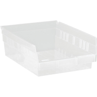Bacs de rangement pour tablettes, 8-3/8" la x 4" H x 11-5/8" p, Transparent, Capacit&eacute; 30 lb EastCoast Offshore Supplies