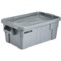 Brute Storage Tote with Lid, 27.88” D x 16.5” W x 10.7" H, 112 llbs. Capacity, Grey EastCoast Offshore Supplies