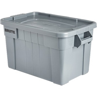 Brute Storage Tote with Lid, 27.88” D x 17.38” W x 15.13” H, 160 lbs. Capacity, Grey EastCoast Offshore Supplies
